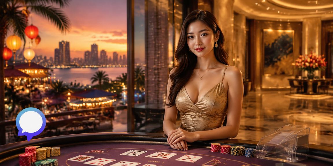 Người chơi thưởng thức Baccarat và nhận khuyến mãi live casino tại chợ đêm Đà Nẵng